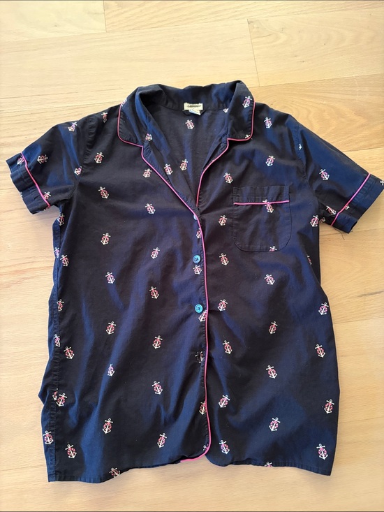 J. Crew Other - J Crew Cotton Print Short Sleeve Button-Up Pajamas Top